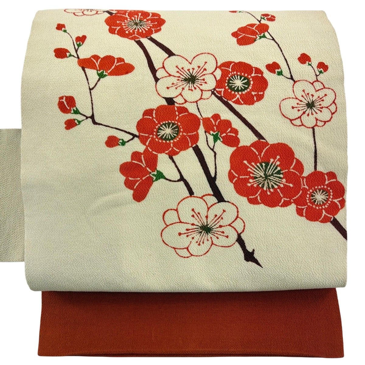 名古屋帯 優品 枝梅 縮緬 染め分け ベージュ 正絹 【中古】 - メルカリ