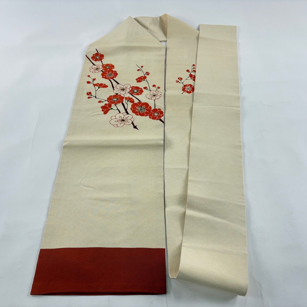 名古屋帯 優品 枝梅 縮緬 染め分け ベージュ 正絹 【中古】 - メルカリ