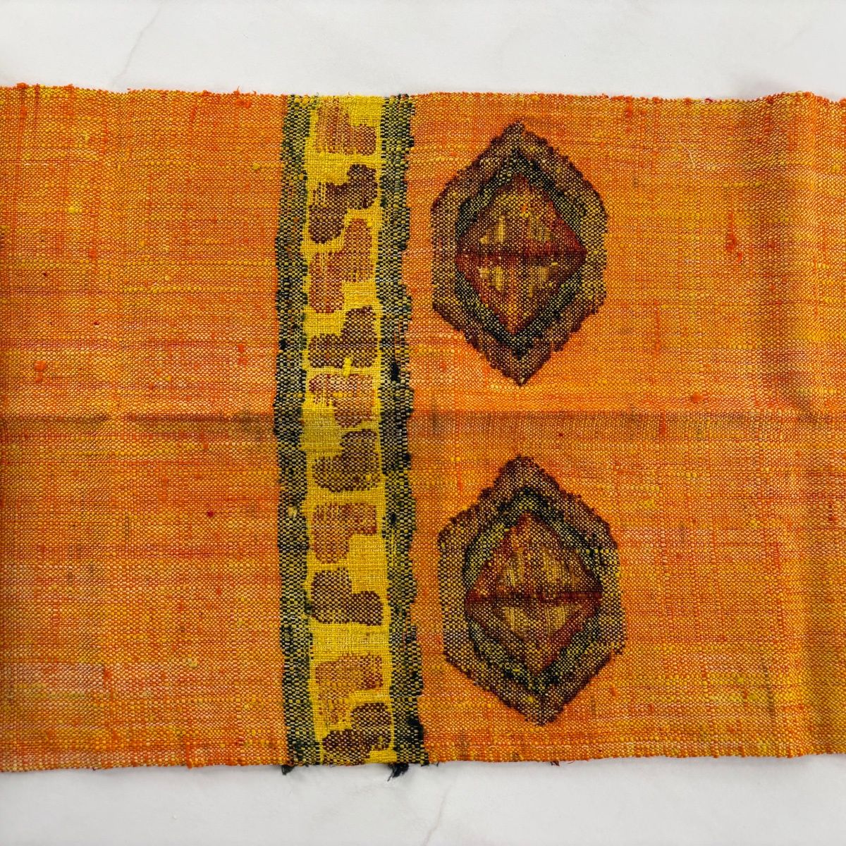 名古屋帯 優品 渡文 紬地 八寸名古屋帯 松葉仕立て 花菱 幾何学模様