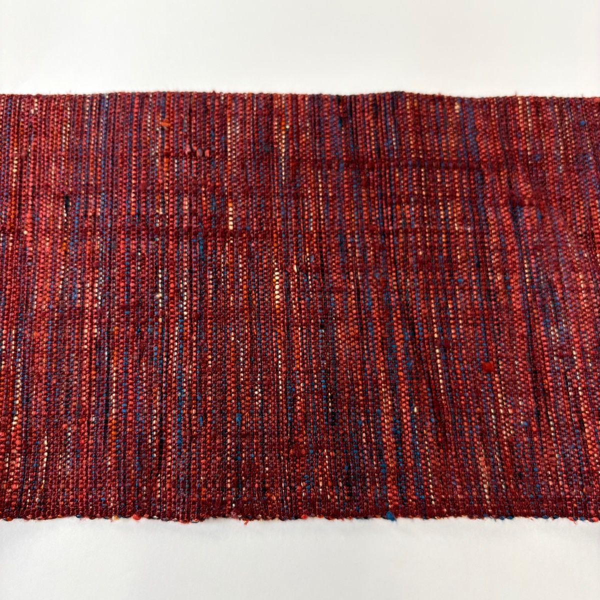 美品】 名古屋帯 優品 八寸名古屋帯 トンネル仕立て 縞 えんじ色 正絹