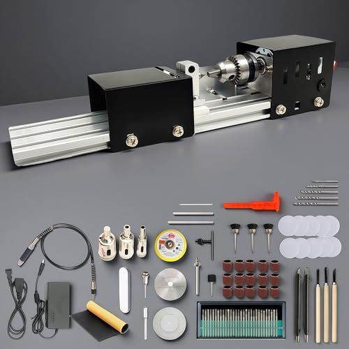 迅速に発送 旋盤機 ミニ 木工旋盤 ミニグラインダー 研磨機 金属用 彫刻機 ミニポリッシャー 旋盤 両頭グラインダー 多机能小旋盤 高精度 耐久性 DIY手作りセット旋盤 研磨研磨 仏珠打孔 ミニチュア彫刻 小型カット ミニ旋盤 24 c 348 e 9
