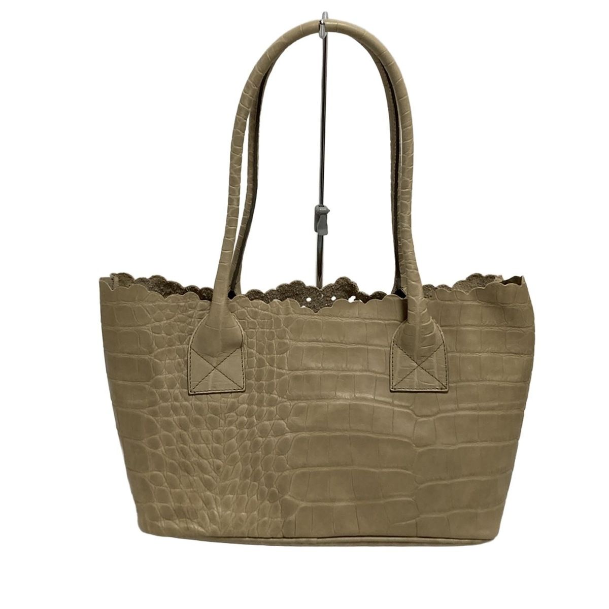 FURLA(フルラ) ショルダーバッグ - ベージュ×ブラウン 型押し加工 