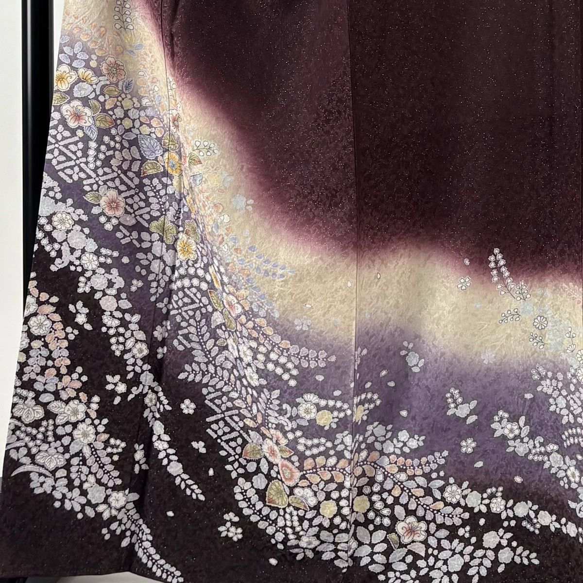 美品】 訪問着 身丈168cm 裄丈68.5cm L 袷 袋帯セット 辻が花柄 銀通し