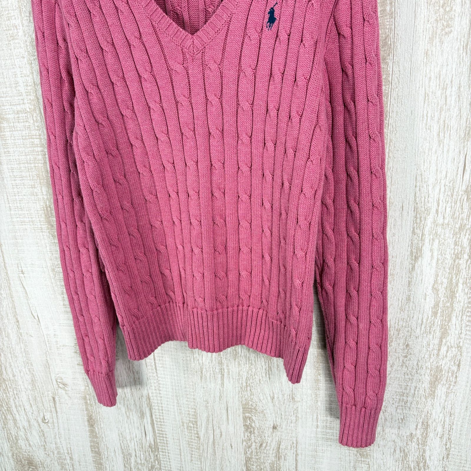 美品 POLO RALPH LAUREN ポロラルフローレン ポニーロゴ刺繍 Vネック