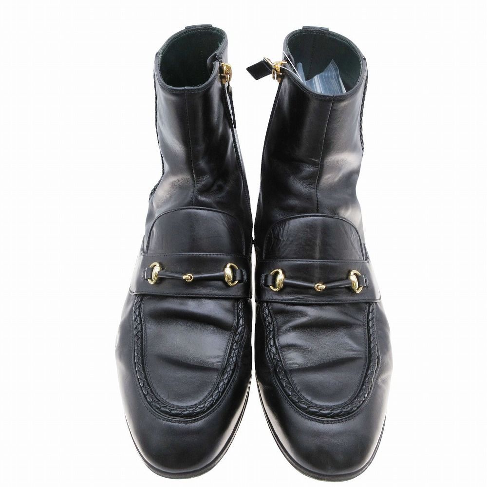 GUCCI グッチ ホースビット レザー サイドジップ アンクル ショート