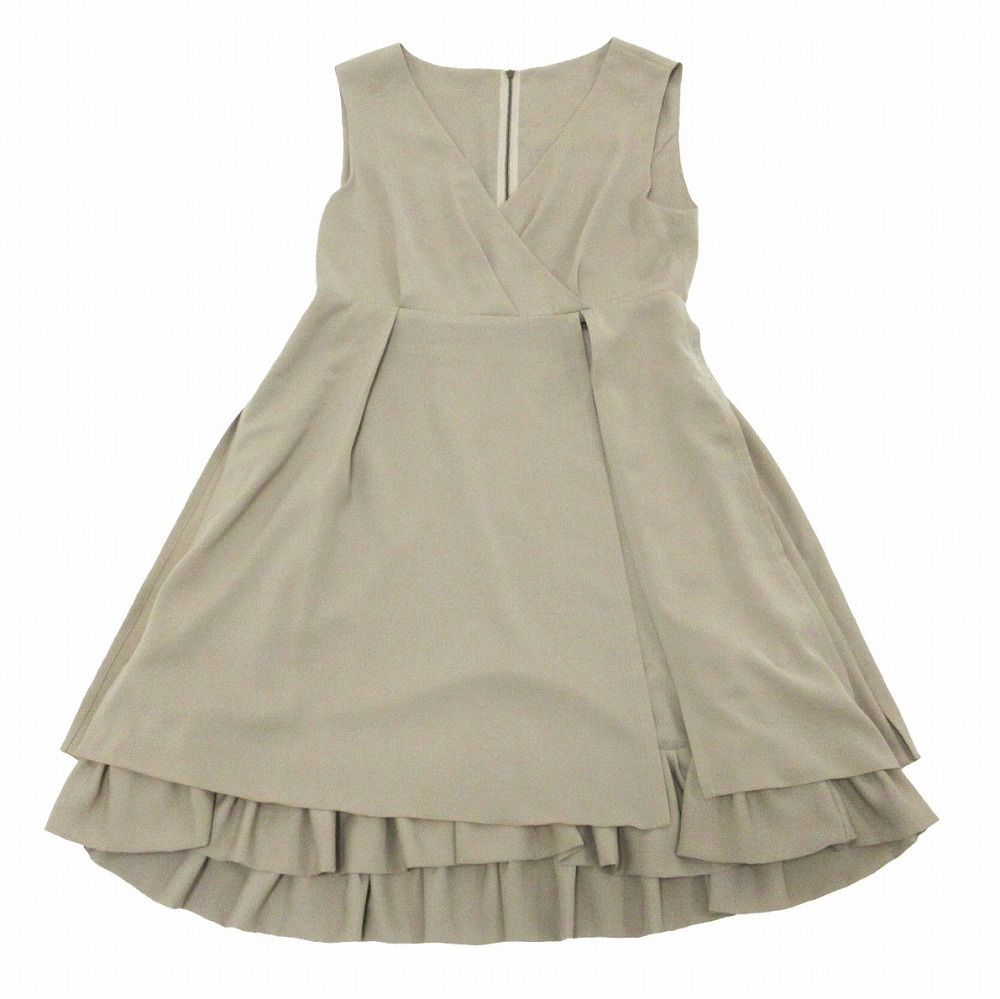 【美品】フォクシーニューヨーク ノースリーブカシュクールワンピース L FOXEY NEWYORK フォクシーニューヨーク 31657 サンジェルマン