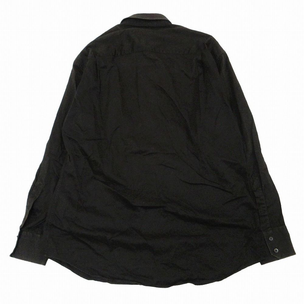 Gucci ブラック 長袖 トップス M 正規品 GUCCI グッチ ドレスシャツ 長袖 トップス ダークブラウン イタリア製