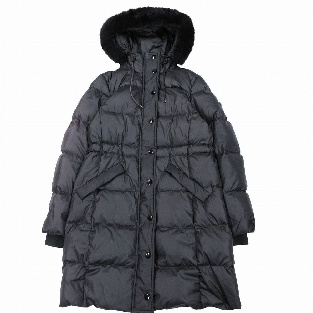 COACH ロングダウン　コート　ラムファー　黒　ブラック コーチ COACH F34152 ダウンジャケット ダウンコート ロング ジップ