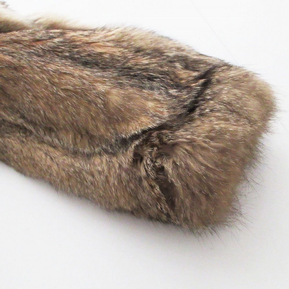 フォックスファー 本毛皮 リアルファー コート アウター ブラウン