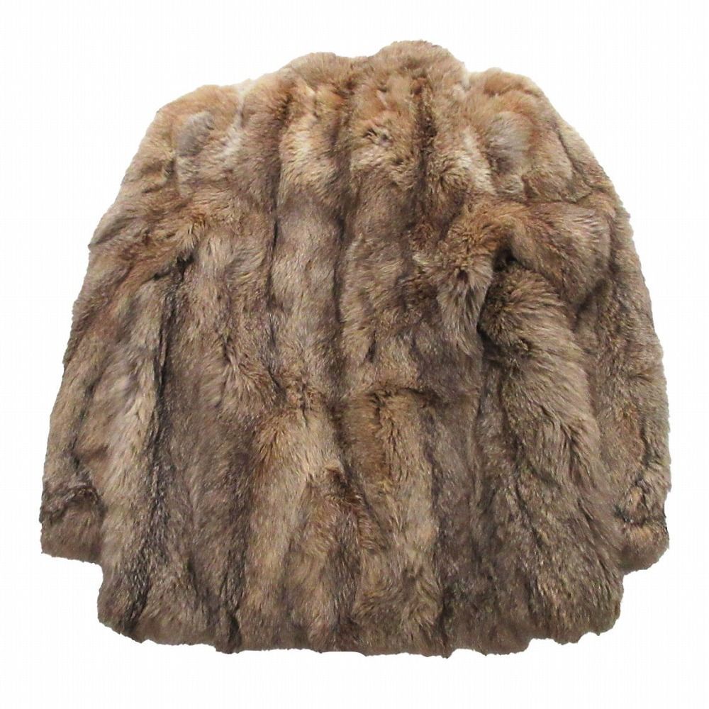 フォックスファー 本毛皮 リアルファー コート アウター ブラウン