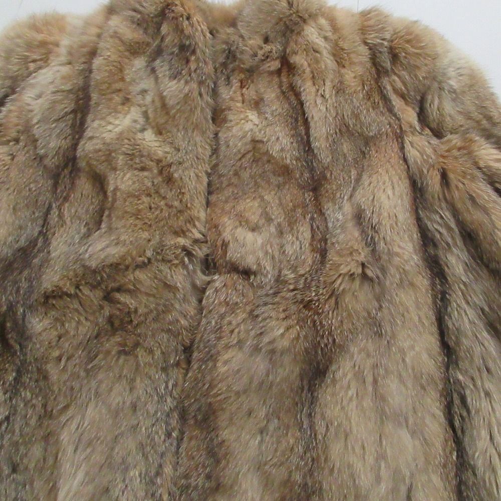 フォックスファー 本毛皮 リアルファー コート アウター ブラウン