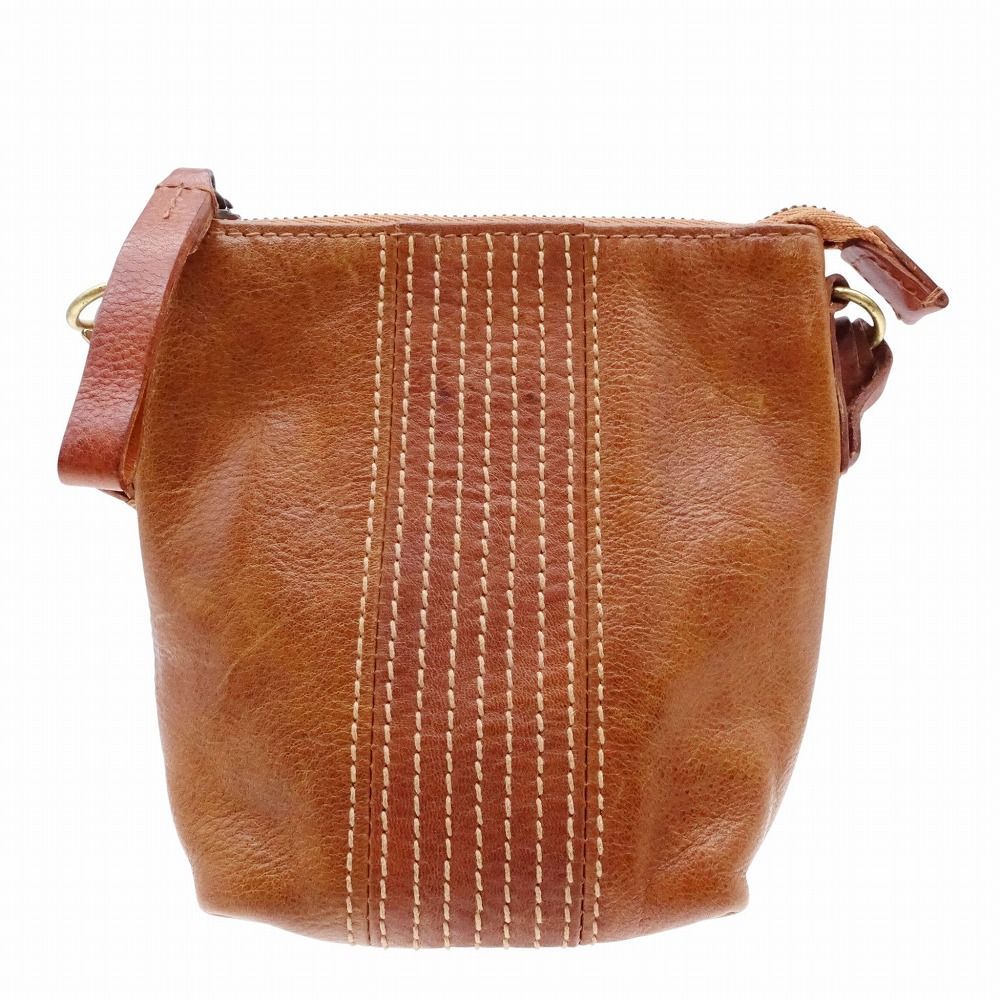 ゲンテン genten MISTシリーズ レザー ポーチ ミニバッグ キャメル