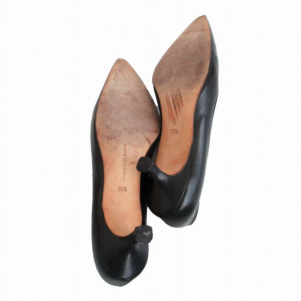 MANOLO BLAHNIK マノロブラニク ポインテッドトゥ レザー パンプス