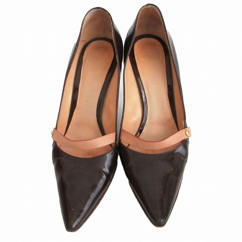 ルイヴィトン　エナメル　パンプス LOUIS VUITTON ルイヴィトン モノグラム柄 ポインテッドトゥ エナメル