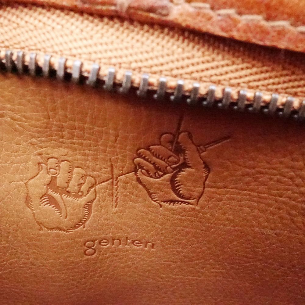ゲンテン genten レザーポーチ 本革 マルチポーチ キャメル レディース