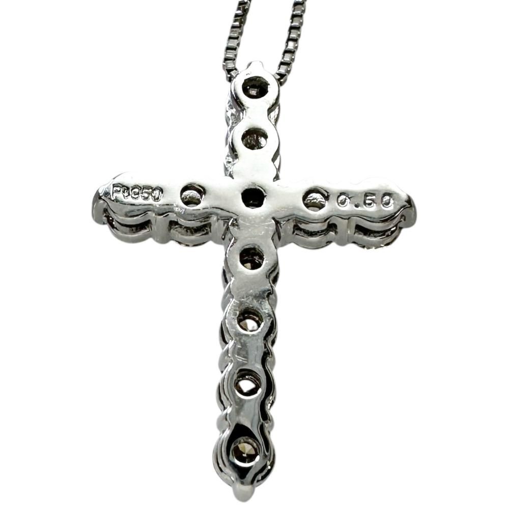 クロスモチーフ ダイヤモンド 0.50ct ネックレス Pt850プラチナ/Pt950
