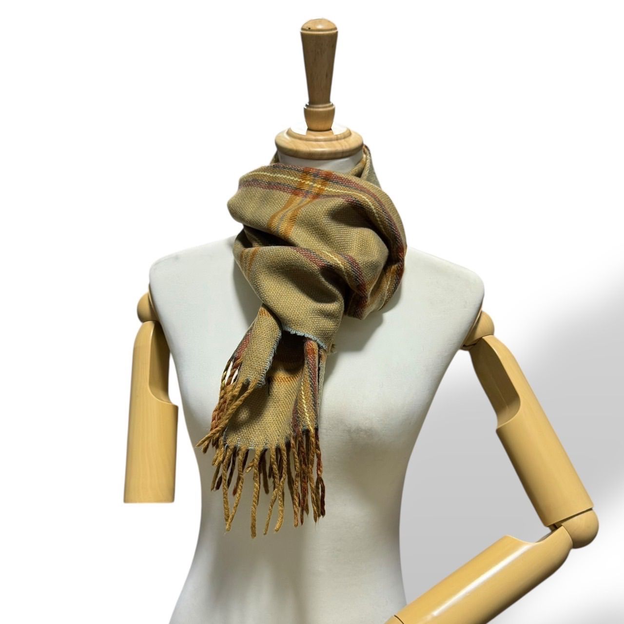 美品 BURBERRY バーバリー マフラー ラムウール100% ノバチェック