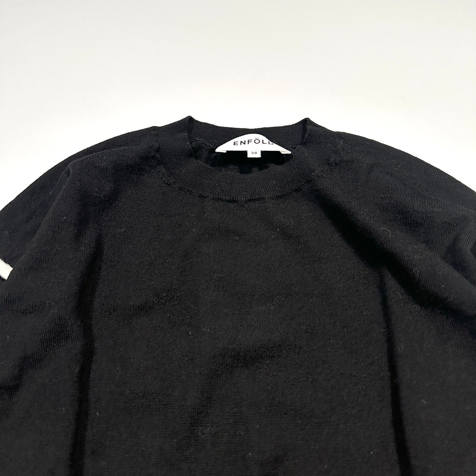 ENFOLD カシミヤ100% ニット 38 黄色 クルーネック エンフォルド