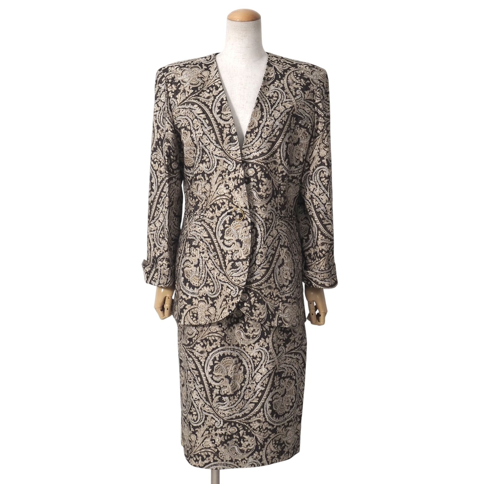 オールド クリスチャンディオール ウール シルク ジャガード織 総柄 ジャケット 極美品 クリスチャンディオール Christian Dior ヴィンテージ