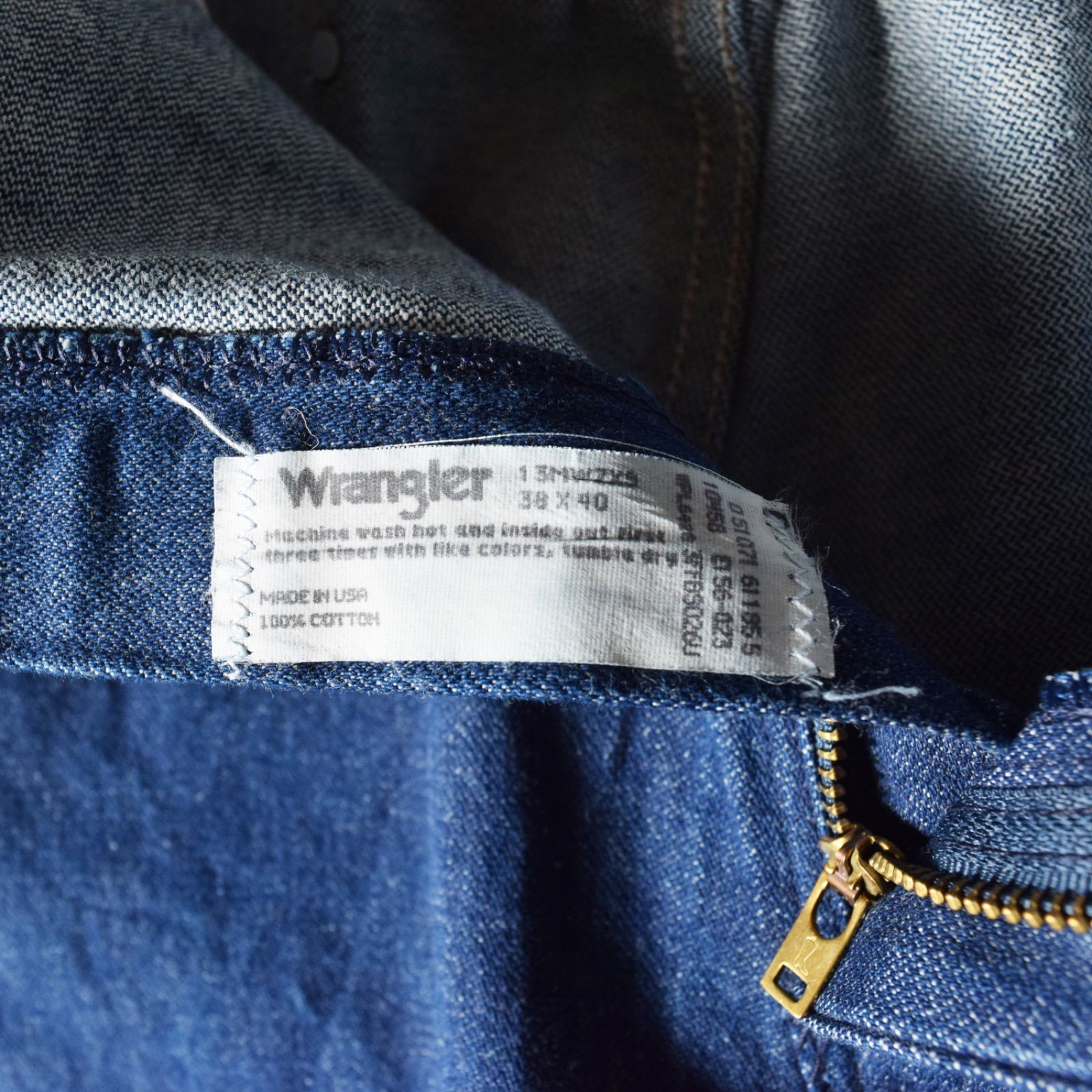 90s usa製 ラングラー wrangler ブロークンデニム 真紺 濃紺 
