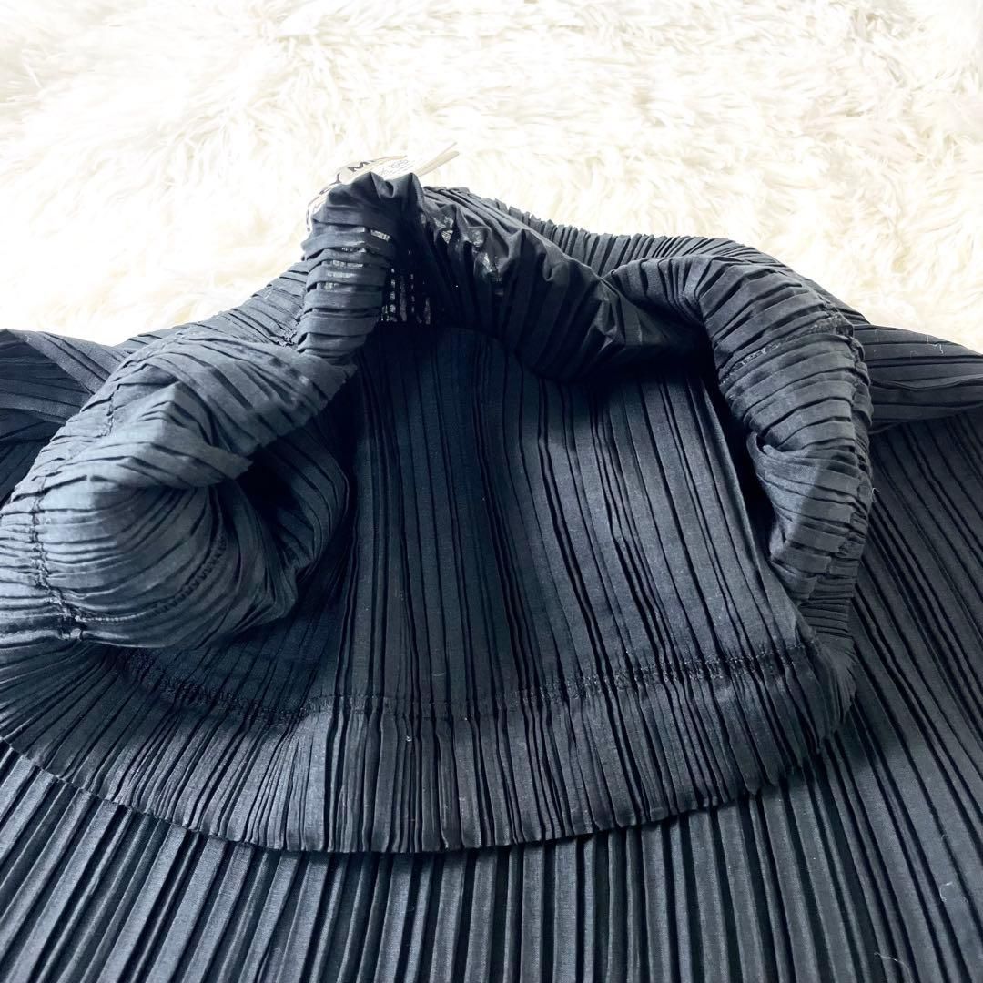 美品 イッセイミヤケ ISSEY MIYAKE 花柄 ロングスカート ブラック