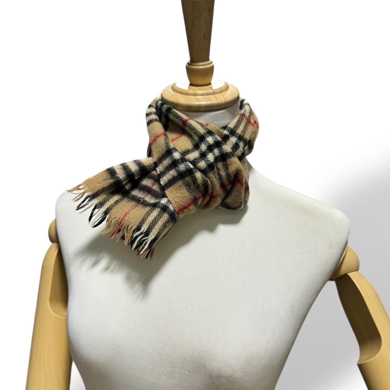美品 BURBERRY バーバリー マフラー カシミア70% ウール30% ノバ