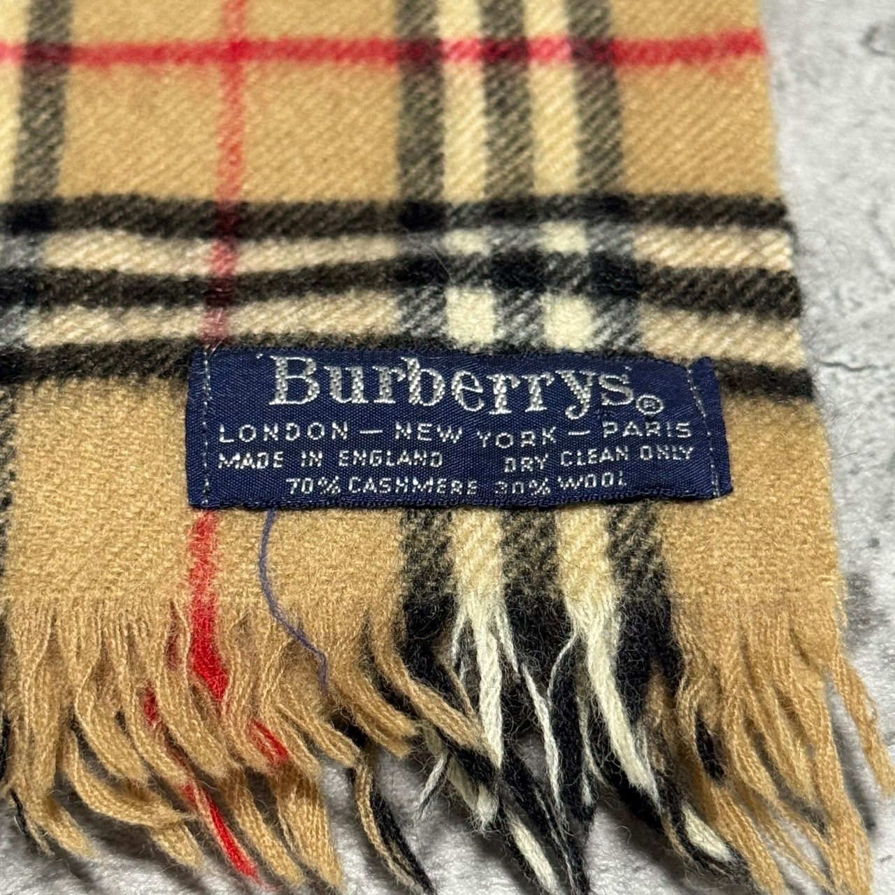 美品 BURBERRY バーバリー マフラー カシミア70% ウール30% ノバ