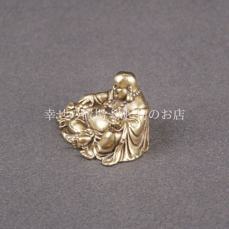 布袋尊 弥勒佛 置物 オブジェ 風水 仏像 金 ゴールド 真鍮 仿古 做旧