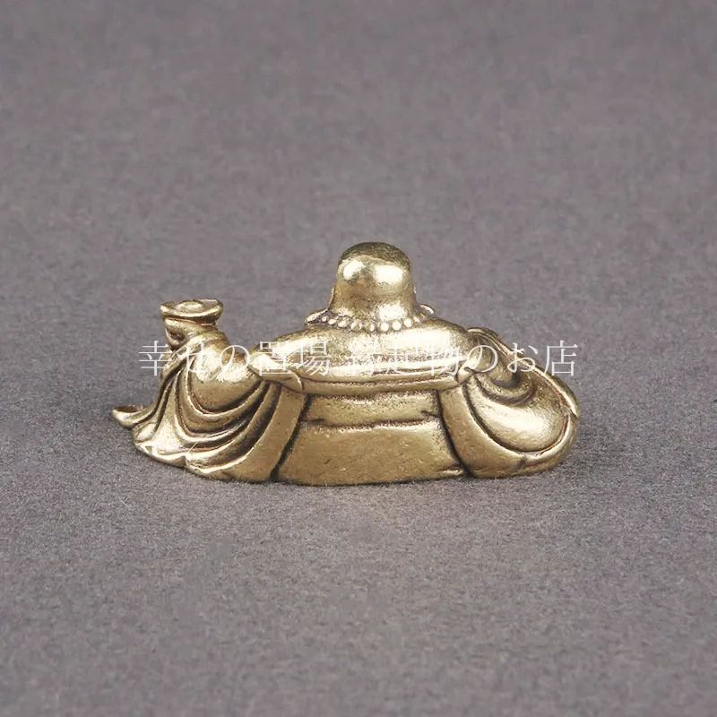 布袋尊 弥勒佛 置物 オブジェ 風水 仏像 金 ゴールド 真鍮 仿古 做旧