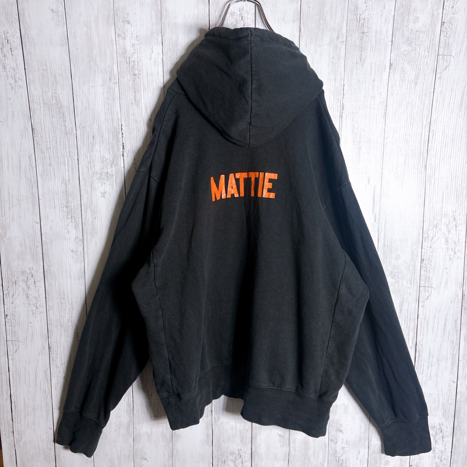 海外モデル】00s NIKE センターロゴ プリント ブラック パーカー 黒 