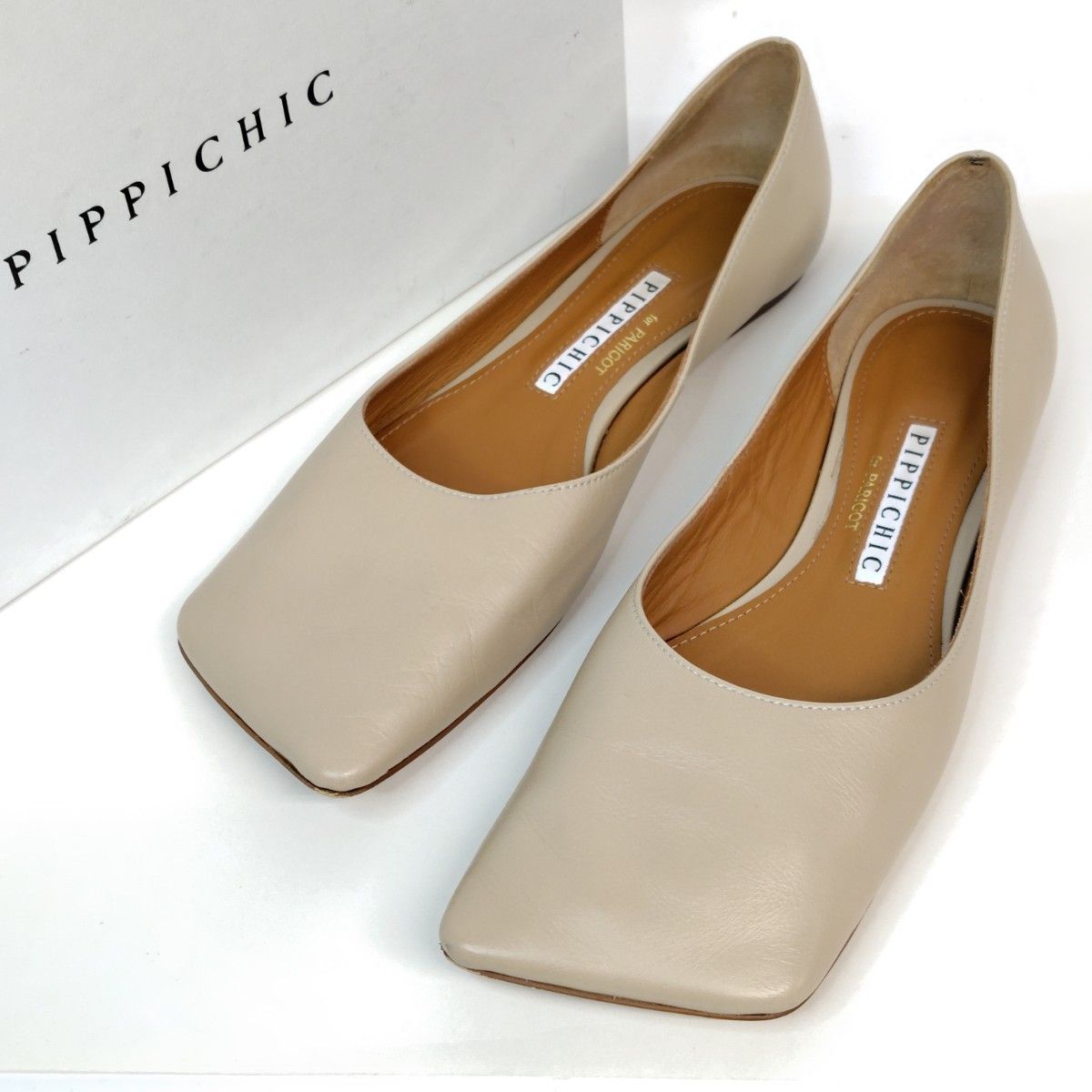 PIPPI CHIC ビジュー　スクエア　フラットシューズ 37.5 PIPPI CHIC ビジュー スクエア フラットシューズ 37.5 PIPPI CHIC