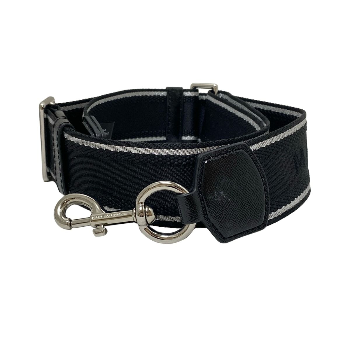 【美品】マークジェイコブス ショルダーストラップ ブラック シルバー系 MARC JACOBS(マークジェイコブス) ショルダーストラップ - 黒×シルバー
