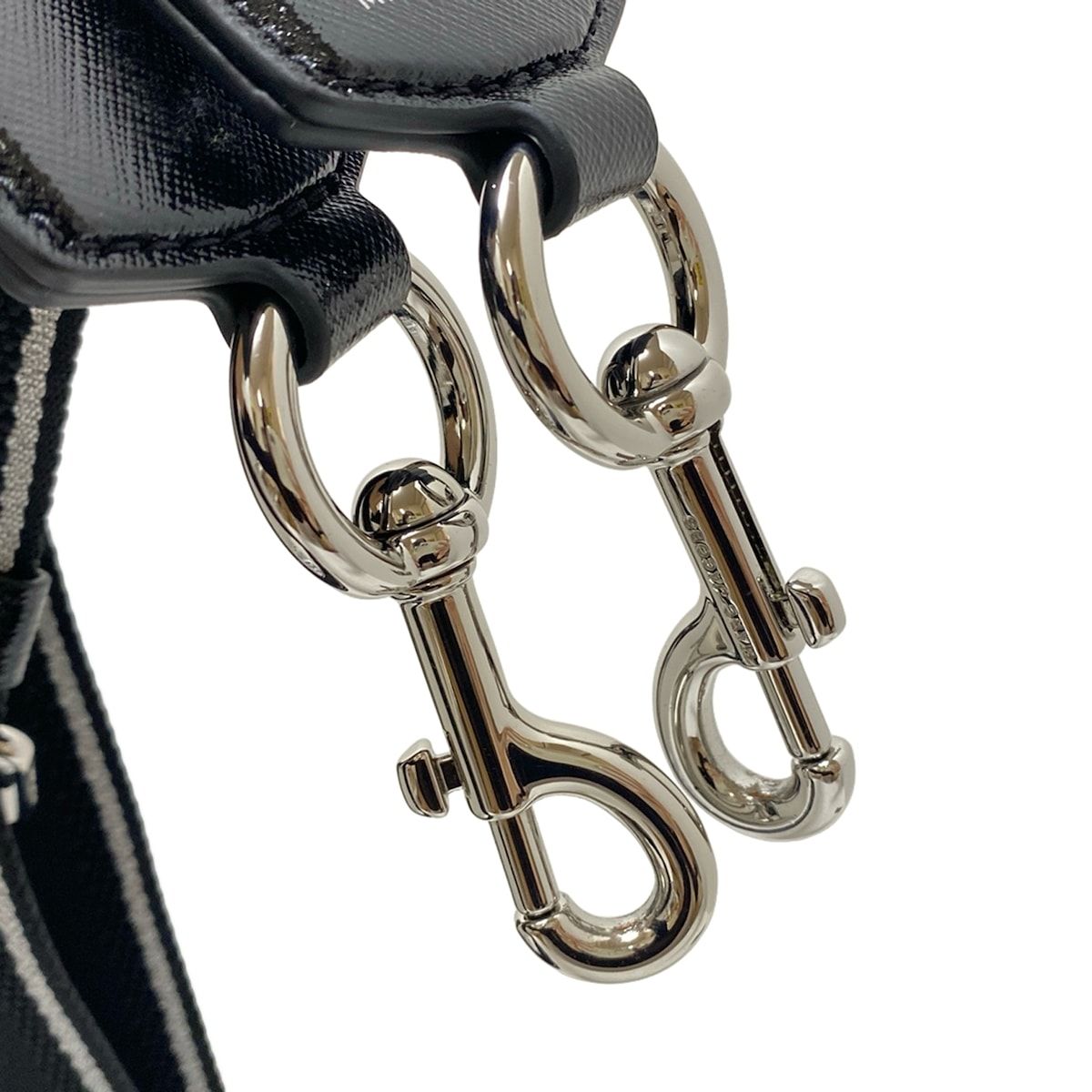 【美品】マークジェイコブス ショルダーストラップ ブラック シルバー系 MARC JACOBS（マーク・ジェイコブス） ショルダーストラップ THE THIN