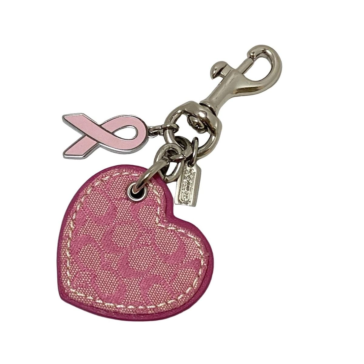 COACH(コーチ) キーホルダー(チャーム)美品 - ライトピンク×ピンク