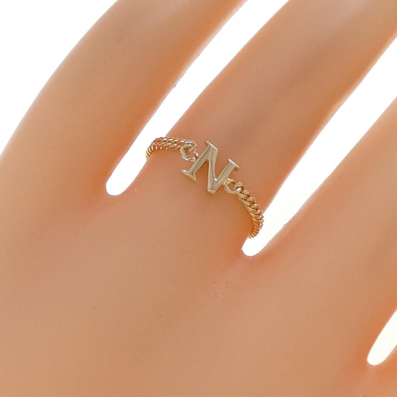 K18YG イニシャルN リング - メルカリ