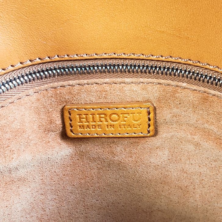 ヒロフ HIROFU ☆ 編み込みレザー 縦長 トートバッグ イタリア製 自立