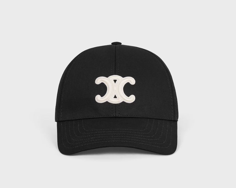 新品) セリーヌ コットン トリオンフ ベースボール キャップ ブラック