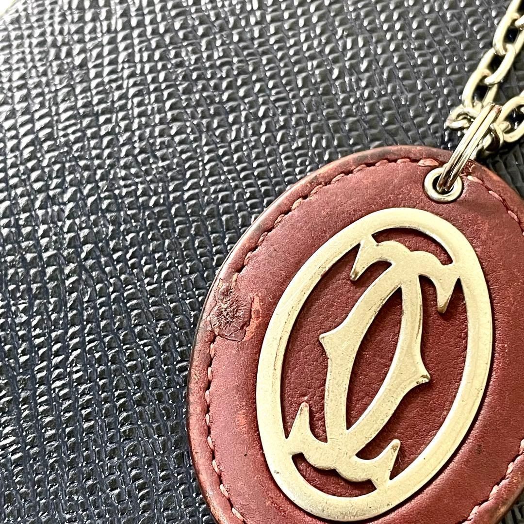カルティエ Cartier キーホルダー キーリング マストライン ボルドー