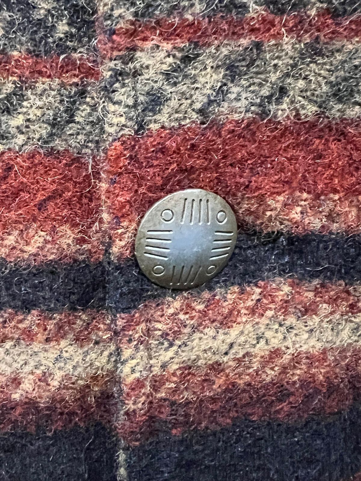 90'S ウールリッチ メキシコ製 コンチョボタン ネイティブボーダー