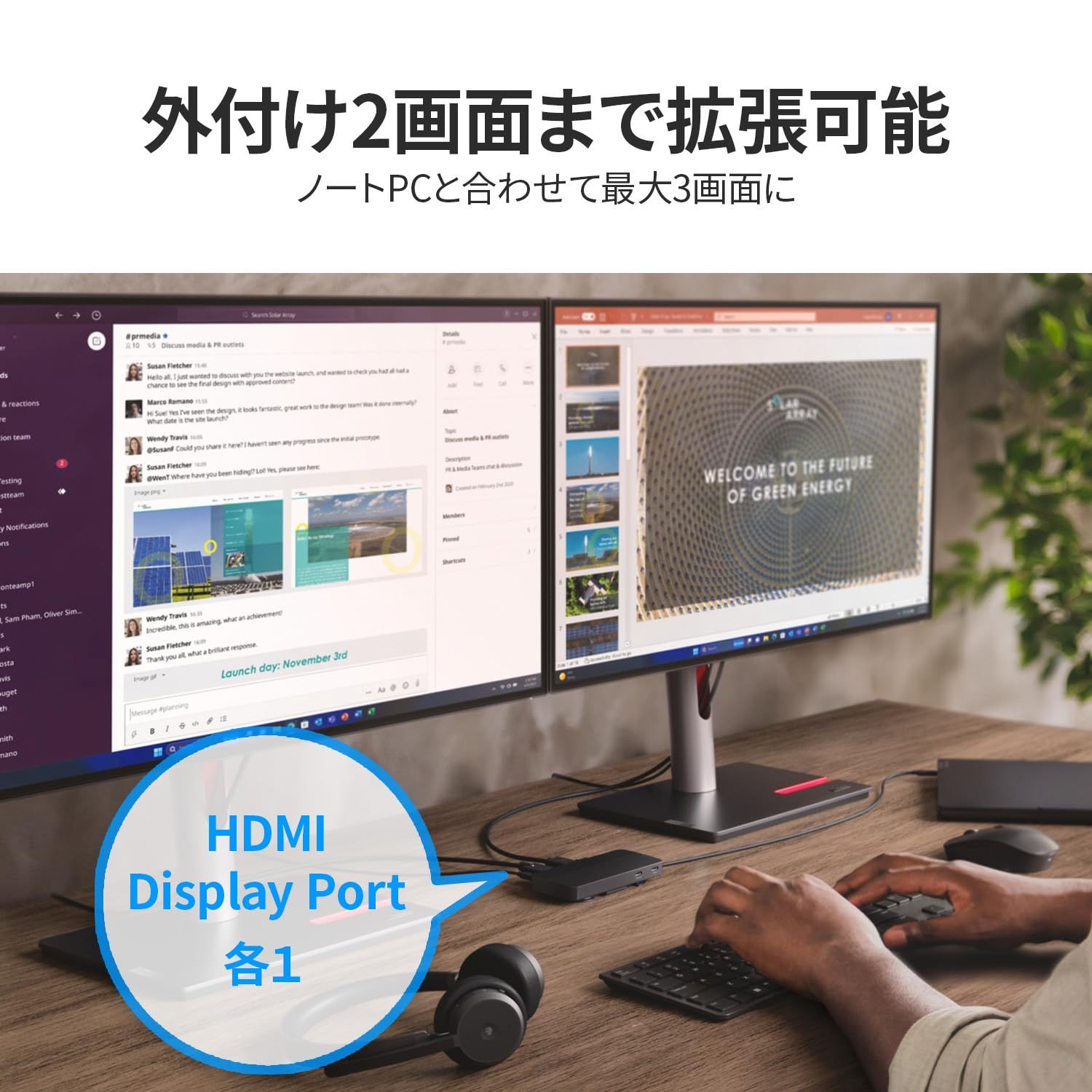 新品 Lenovo Lenovo USB Type-C デュアルディスプレイ トラベルドック