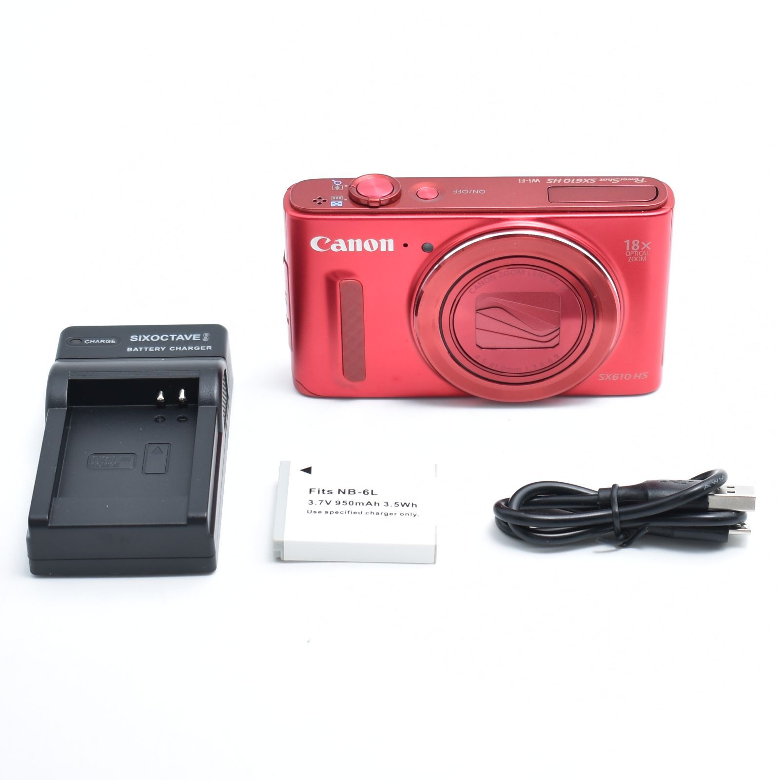 B#10791 Canon デジタルカメラ PowerShot SX610 HS レッド 光学18倍