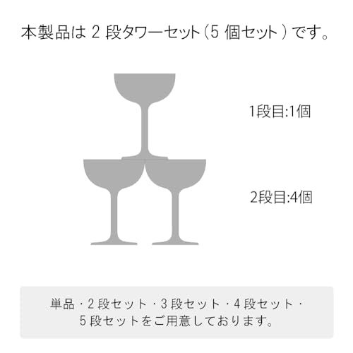 プラキラ 割れない シャンパンタワー 2段 セット 130 ml 食洗機対応 日本製 ホームパーティ レストラン カフェ パーティ アウトドア おしゃれ クリア シャンパン タワー ジンジャーエール プラスチック 耐熱温度 100度 2398 e 066