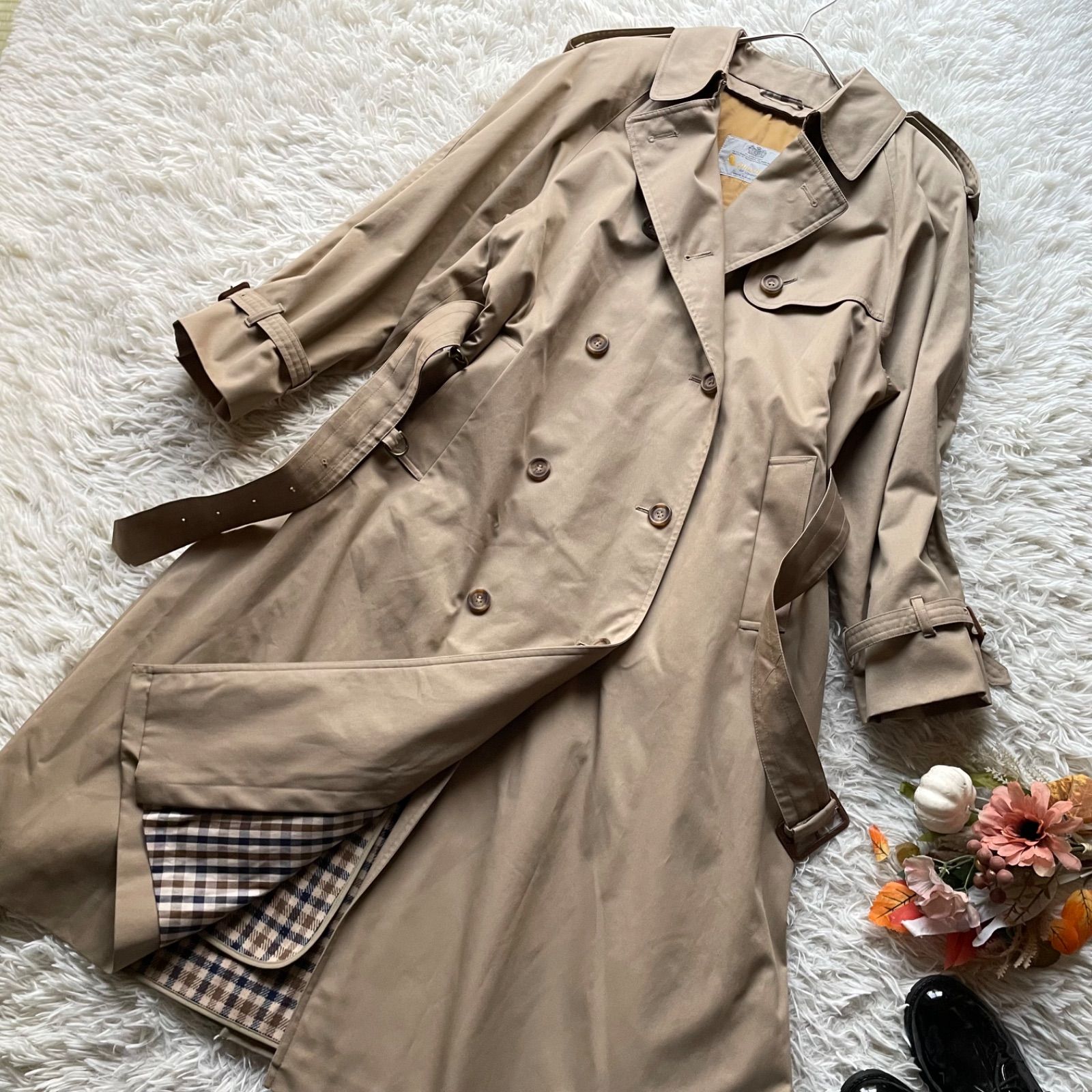 Aquascutum アクアスキュームタム チェック柄ライナー付きトレンチ