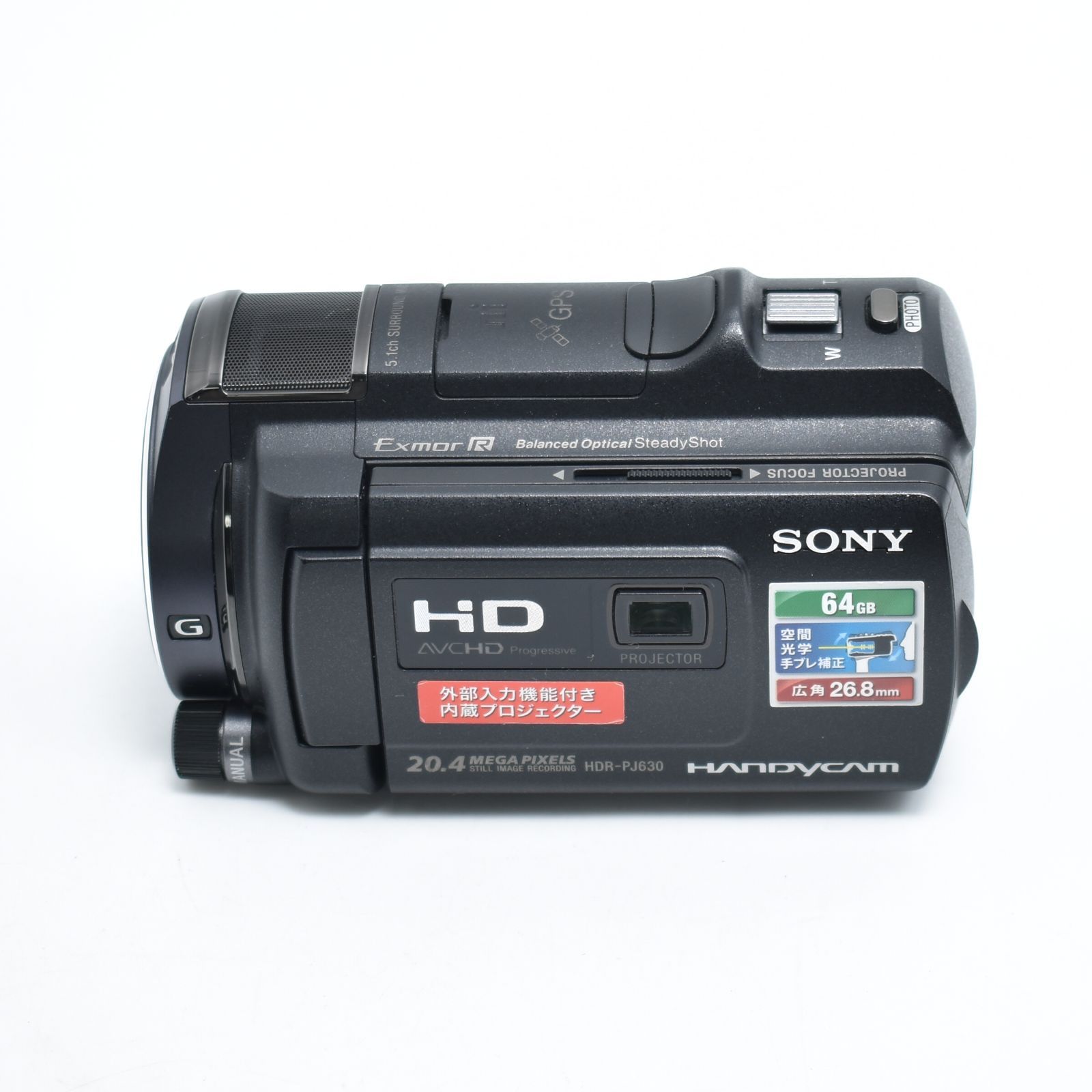 B#10918 SONY ビデオカメラ HANDYCAM PJ630V 光学12倍 内蔵メモリ64GB
