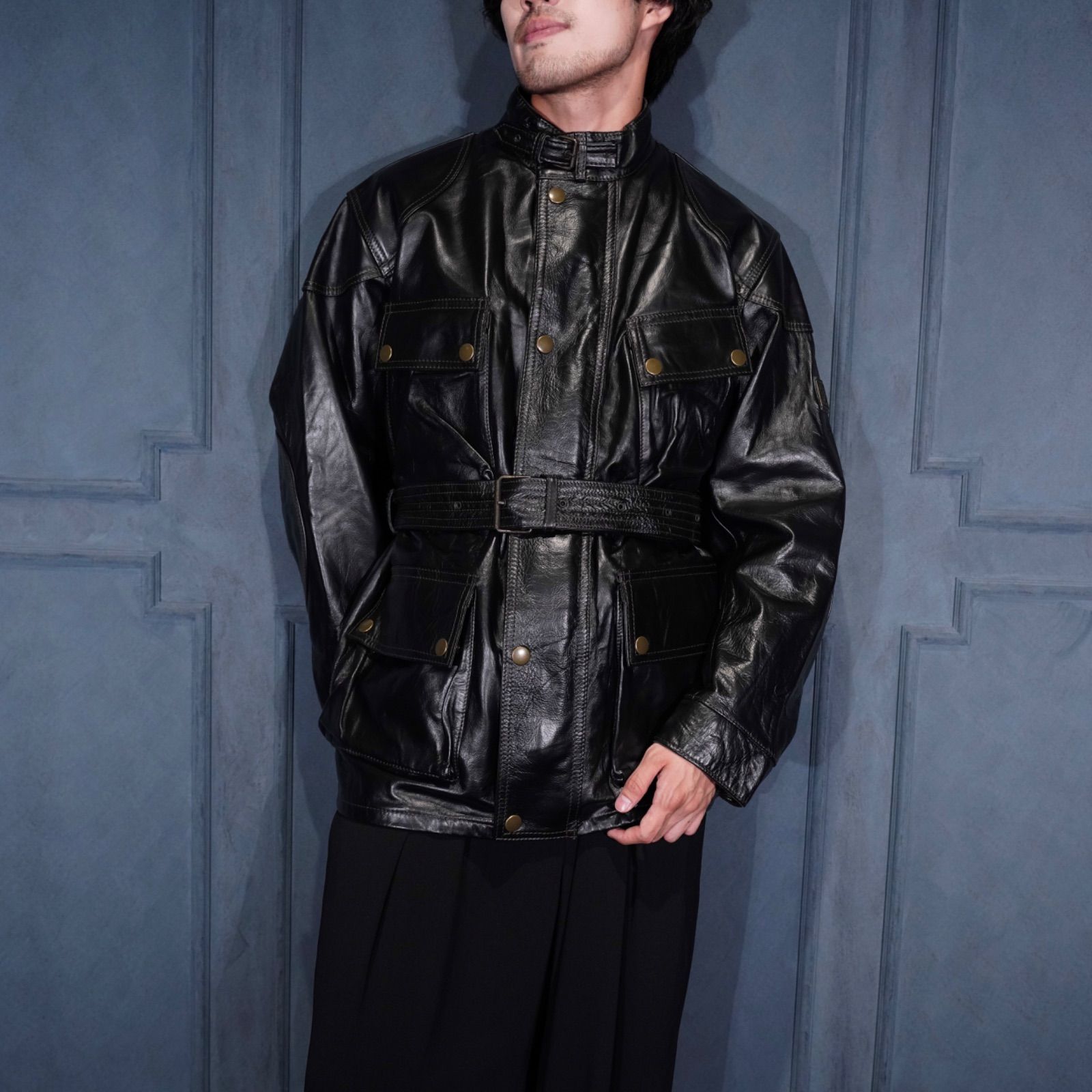 SPECIAL ITEM* EU VINTAGE Belstaff PANTHER JACKET LEATHER JACKET 
