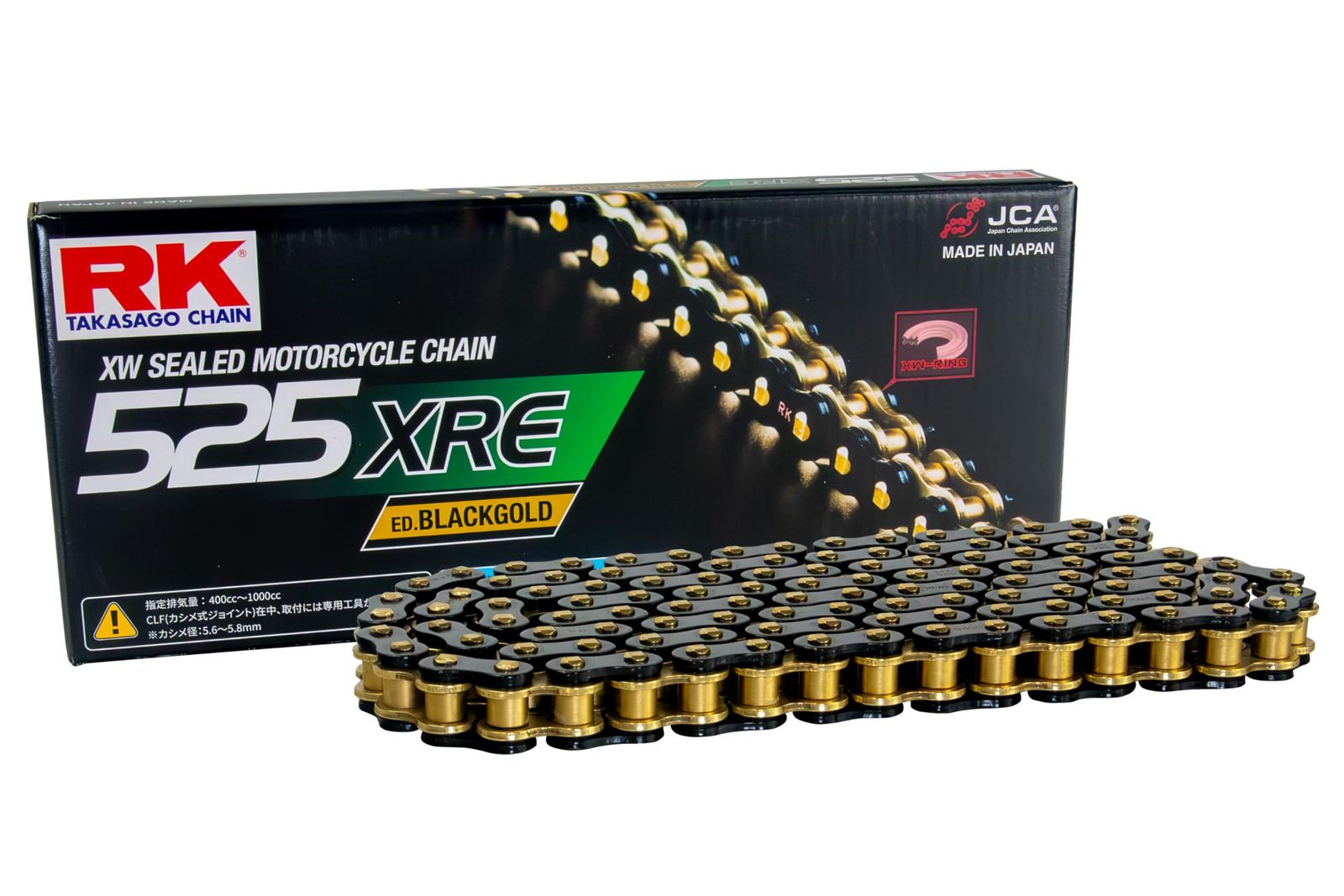 新品 アールケー(RK) バイク用チェーン ED.BLACKGOLD(ブラックゴールド