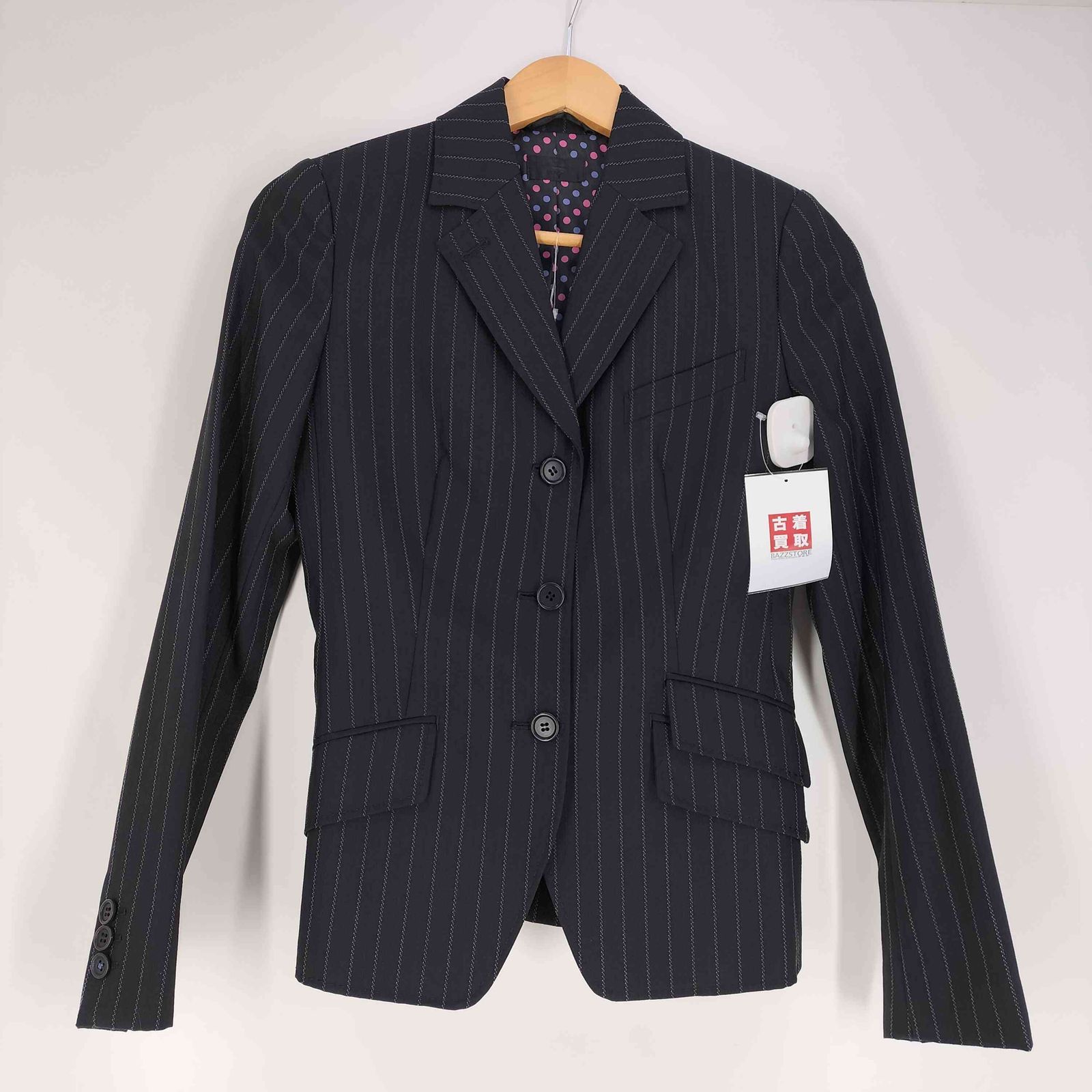 ポールスミス Paul Smith BLACK 裏地ドット ウール ストライプ