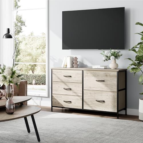 Nicehill タンス 収納 チェスト 洋服収納 3段5杯 箪笥 リビング収納 たんす 布製引き出し 安定感 組立簡単 木製天板 幅100 奥行29 高さ61 cm ライトウッドグレイン 011 ce 66 a