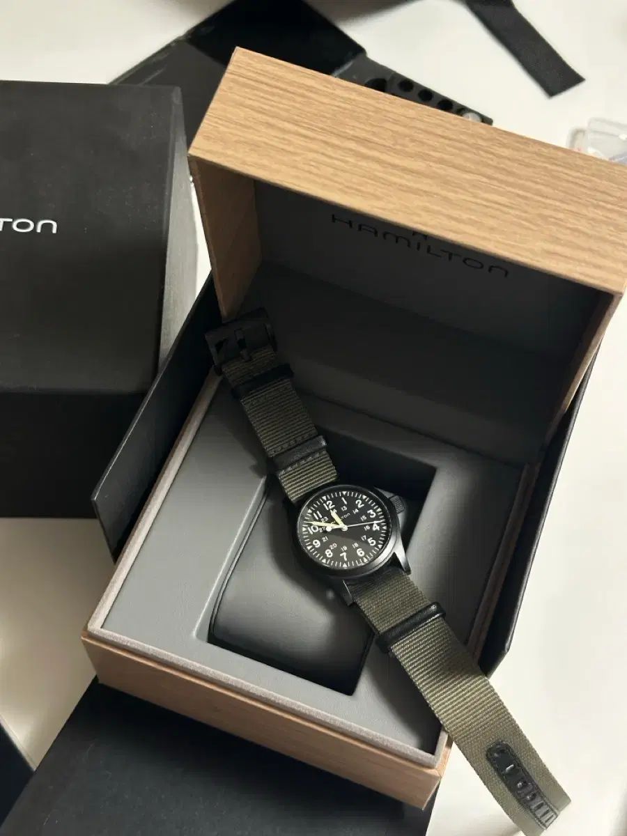 ハミルトン カーキフィールド PVD ブラック 手巻き フルセット 24年 スタンピング