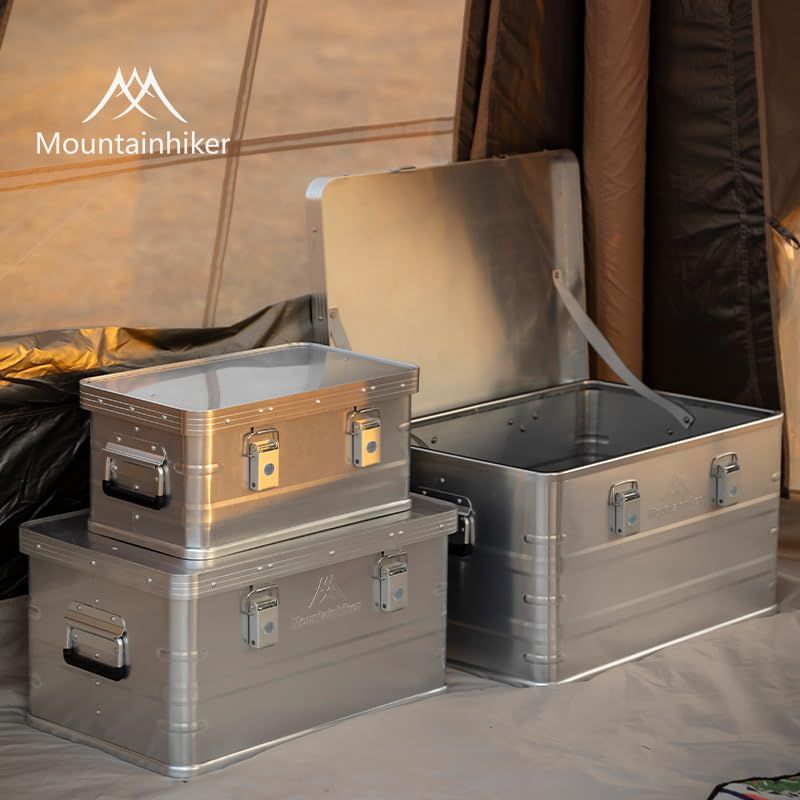 迅速に発送 20 Lアルミコンテナボックス キャンプ収納 車載 アウトドア 防災用収納ケース アルミマグネシウム合金製 頑丈＆スタッキング 複数サイズ展開あり 85 de 564 a